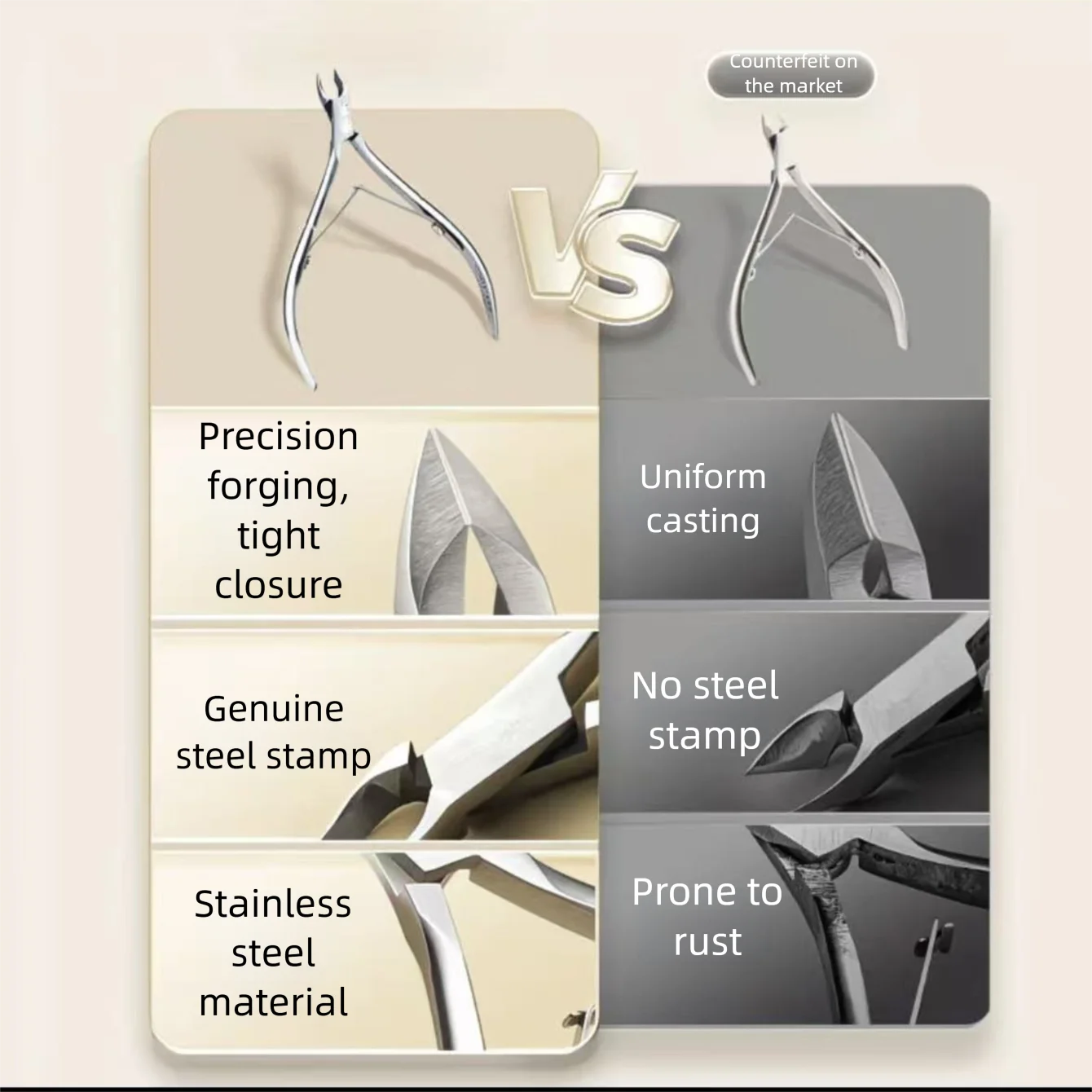 Nail Cuticle Nipper Manicure Scissors Stainless Steel Dead Skin Remover Pusher Tool Trimmer