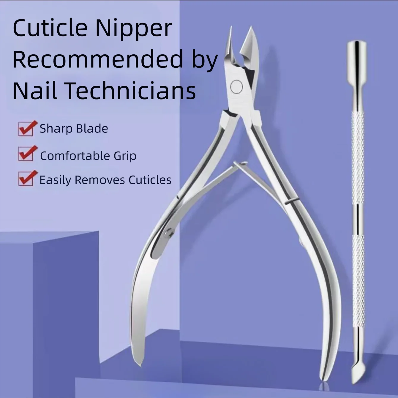 Nail Cuticle Nipper Manicure Scissors Stainless Steel Dead Skin Remover Pusher Tool Trimmer