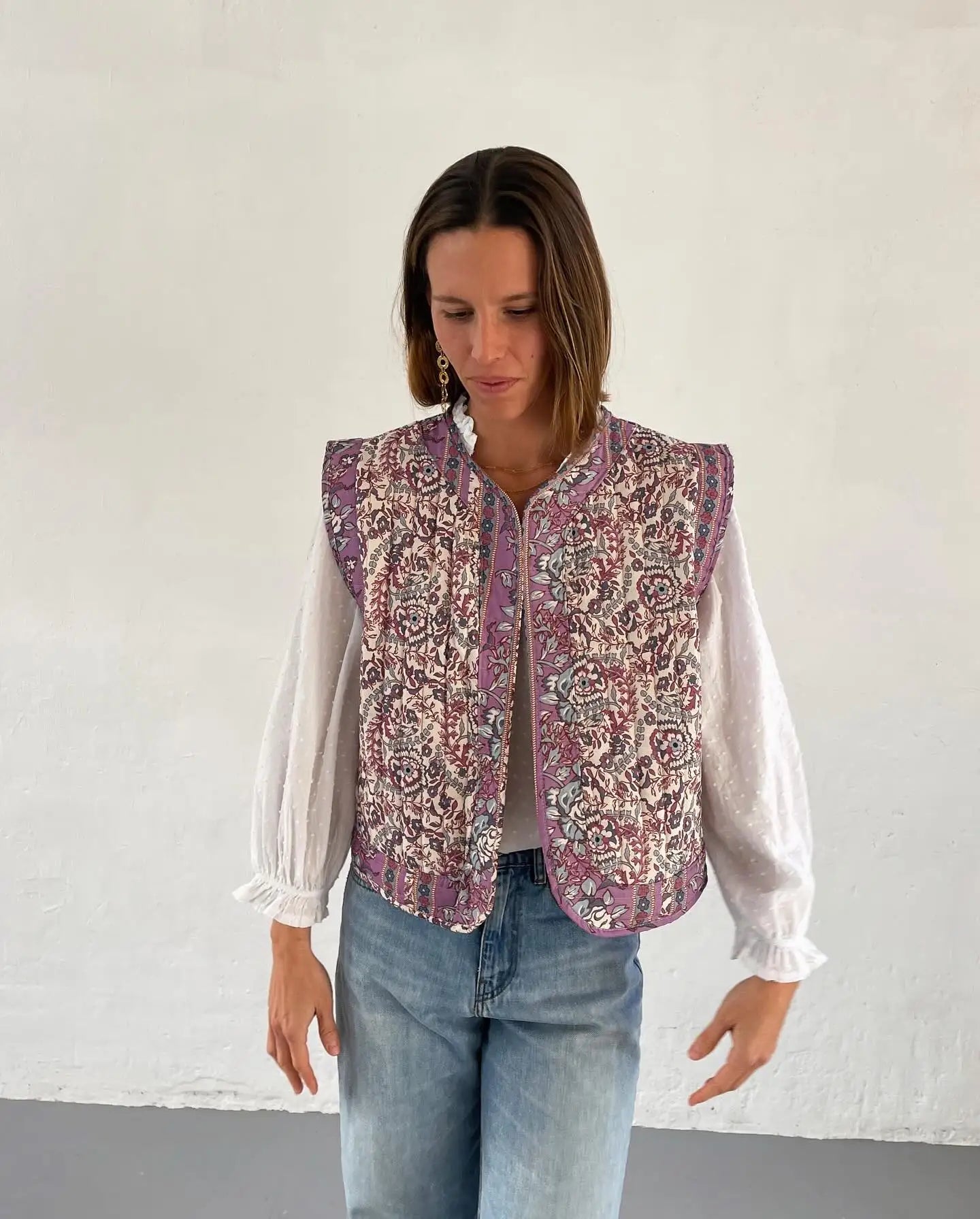 ORSACHI"2024 Women's Quilted Cotton Vest Tank Top: Embroidered, Sleeveless, Kam Shoulder Coat, Loose Short - New Arrivals!"